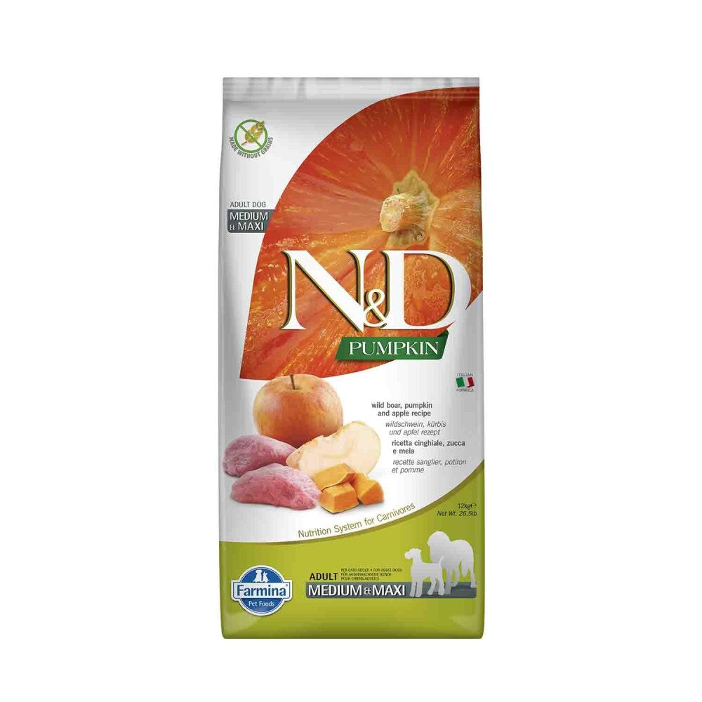 N&d Tahılsız Balkabaklı Yaban Domuzlu Medium Maxi Yetişkin Köpek Maması 12 KG | SRC: Barcode: 8010276033376