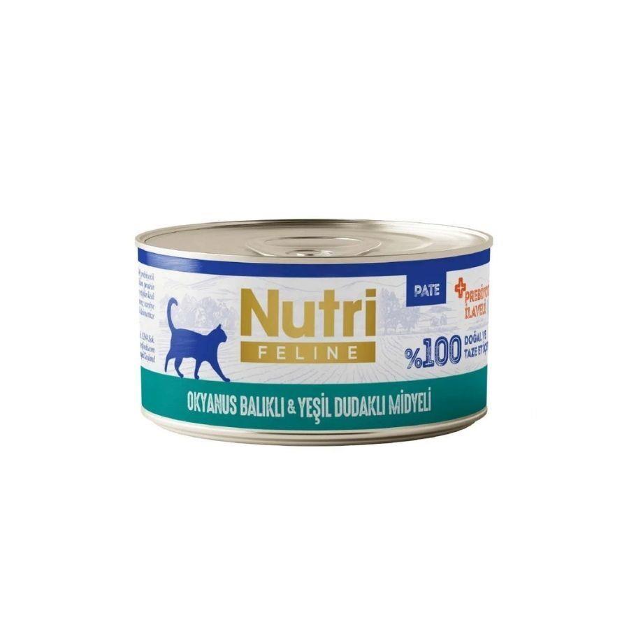 Nutri Feline Okyanus Balıklı Ve Dudaklı Midyeli Tahılsız Yetişkin Kedi Konservesi 70 GR YEŞIL | SRC: Barcode: 8699310420893