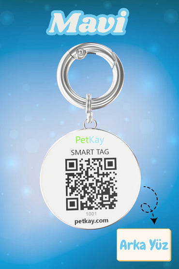 Petkay Köpekler Için Akıllı Künye, Nfc Dijital Isimlik Ve Tasma Künyesi Qr Kod Künye Paslanmaz Çelik Mavi Mavi | SRC: Barcode: 869120826064.0