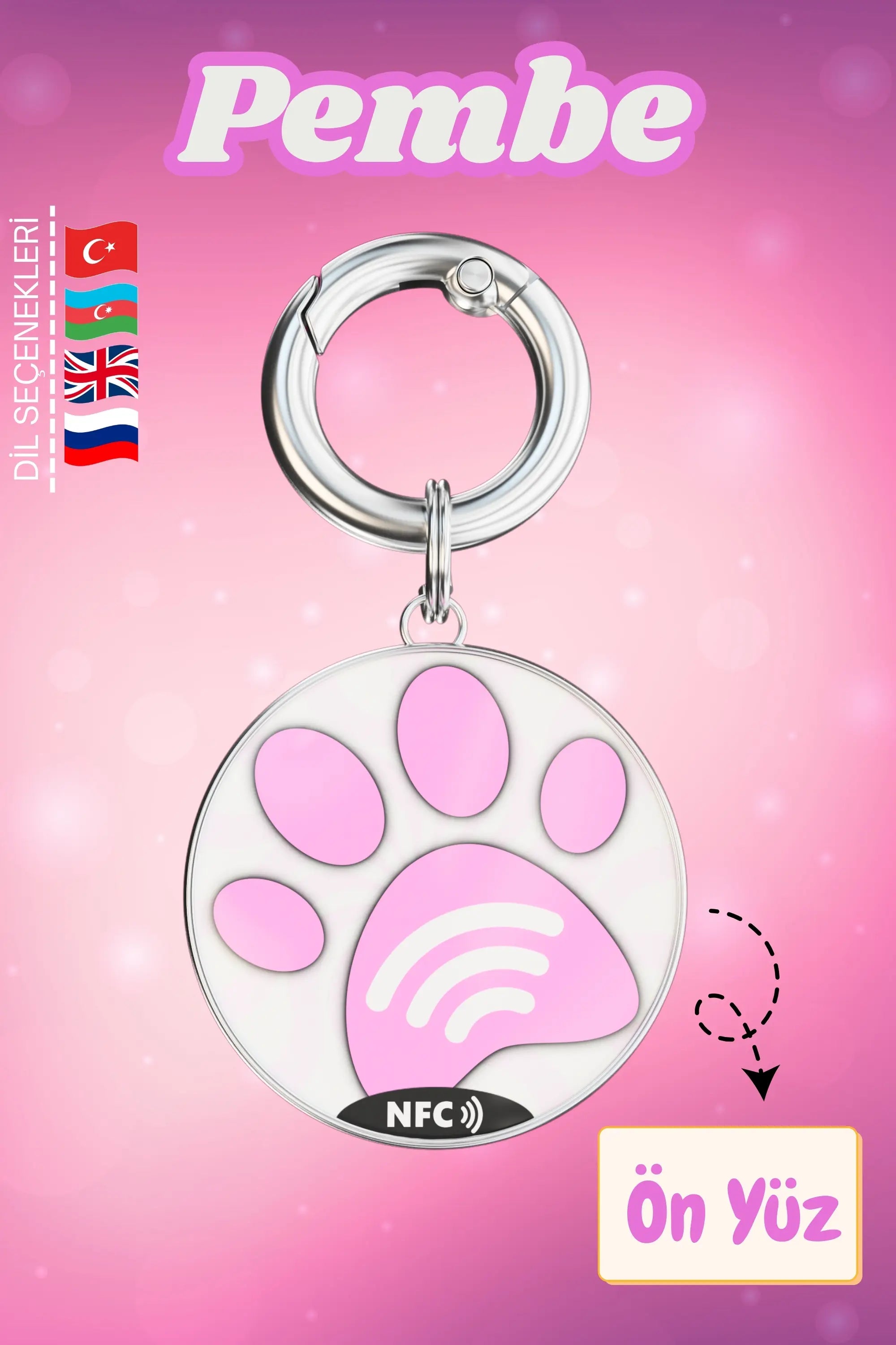 Petkay Köpekler Için Akıllı Künye, Nfc Dijital Isimlik Ve Tasma Künyesi Qr Kod Künye Paslanmaz Çelik Pembe Pembe | SRC: Barcode: 869120826064.0