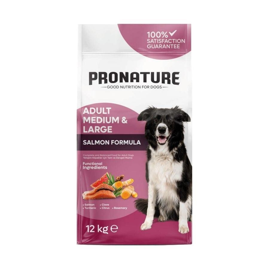 Pronature Derma Shine Somonlu Pirinçli Yetişkin Köpek Maması Bonus Paket 10 KG + 2 KG | SRC: Barcode: 8681612750389