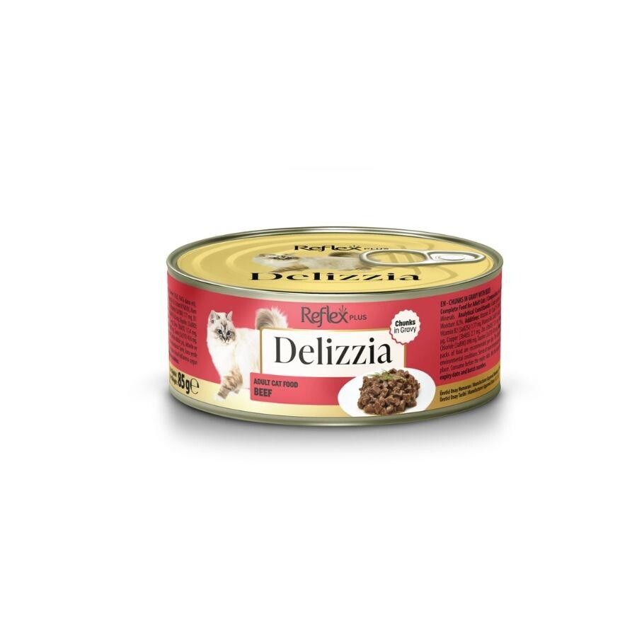 Reflex Plus Delizzia Sos İçinde Dana Parça Etli Yetişkin Kedi Konservesi 85 GR | SRC: Barcode: 8698995038386