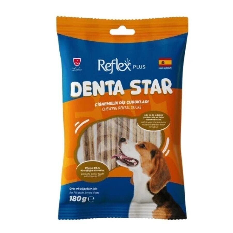 Reflex Plus Denta Star Diş Sağlığı Destekleyici Orta Irk Köpek Ödül Maması 180 GR | SRC: Barcode: 8698995035590
