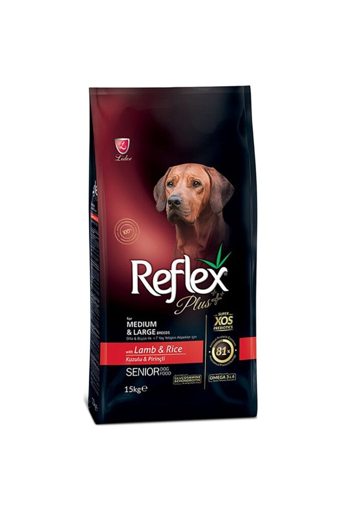 Reflex Plus Kuzu Etli Ve Pirinçli Orta Irk Yaşlı Köpek Maması 15 KG | SRC: Barcode: 8698995003490