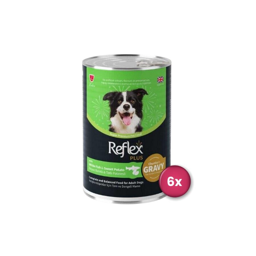 Reflex Plus Sos İçinde Balıklı Ve Tatlı Patatesli Yetişkin Köpek Konservesi 400 GR BEYAZ 6 ADET | SRC: Barcode: 8698995032681-6