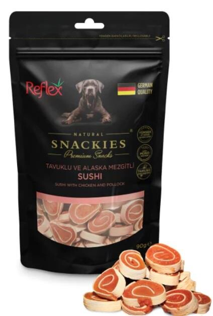 Reflex Snackies Tavuklu Ve Balıklı Sushi Köpek Ödülü 90 GR | SRC: Barcode: 8698995033046