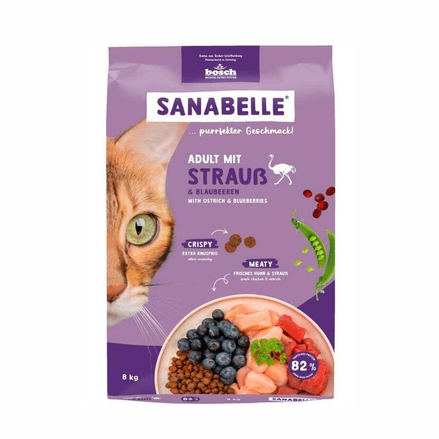 Sanabelle Devekuşu Etli Yetişkin Kedi Maması 8 KG | SRC: Barcode: 4015598025812