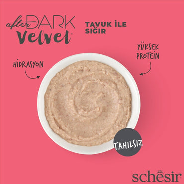Schesir After Dark Mousse Tavuk Ve Ördek Etli Tahılsız Yetişkin Kedi Konservesi 80 GR | SRC: Barcode: 8005852132406