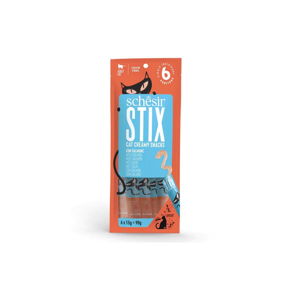 Schesir Cat Stix Somonlu Sıvı Krema Kedi Ödülü 6 X 15 GR | SRC: Barcode: 8005852231444