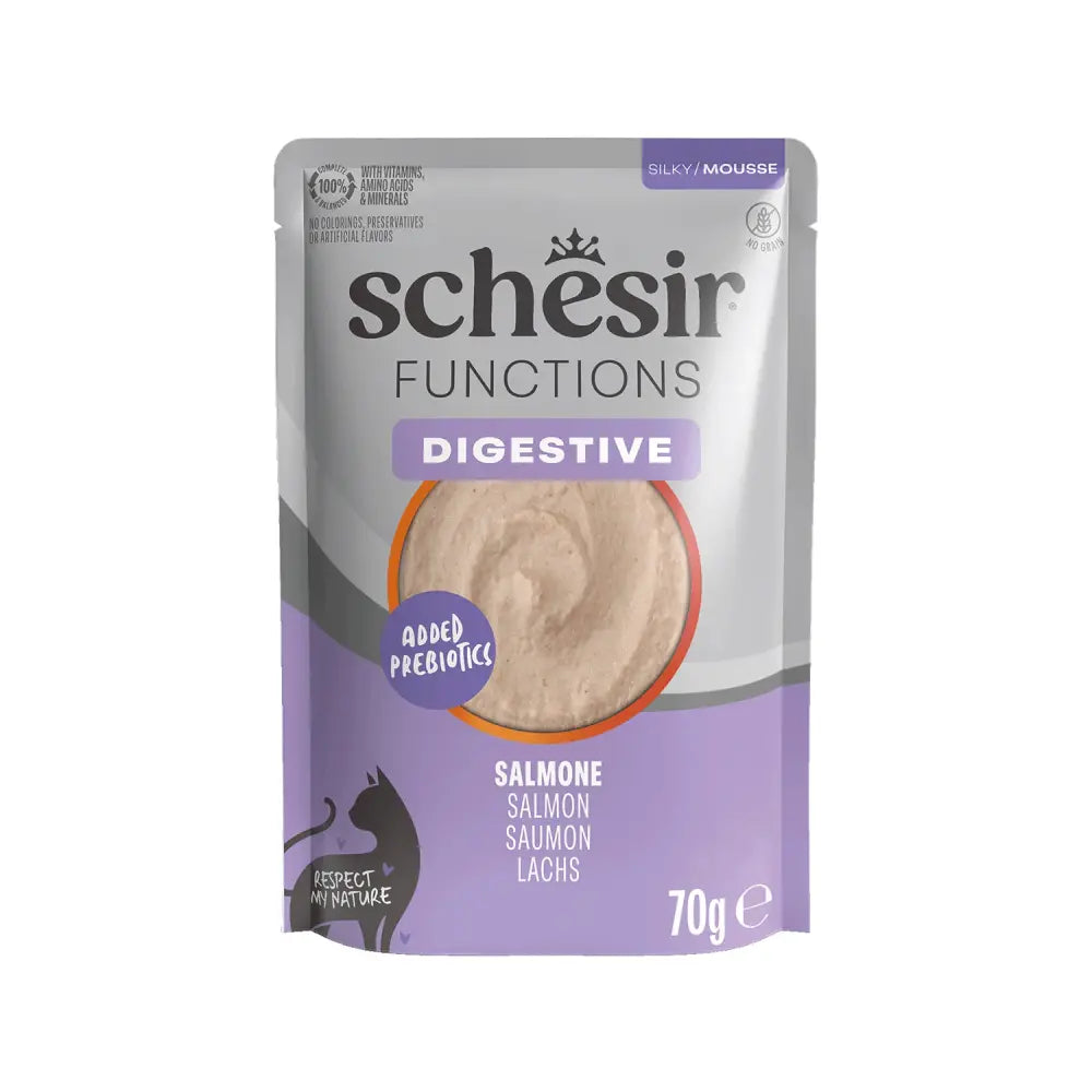 Schesir Functions Sindirim Destekli Somonlu Pouch Yetişkin Kedi Konservesi | SRC: Barcode: 8005852125040