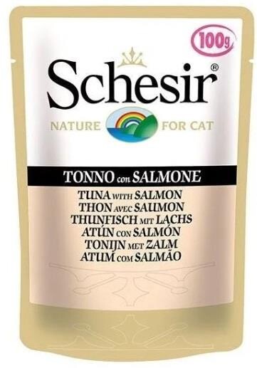 Schesir Jelly Pouch Ton Balıklı Somonlu Yetişkin Kedi Konservesi 100 GR | SRC: Barcode: 8005852015822