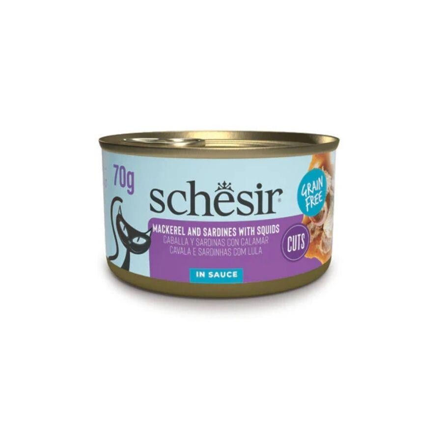 Schesir Tamamlayıcı Sardalya Ile Uskumrulu Sos İçinde Yetişkin Kedi Konservesi 70 GR | SRC: Barcode: 8005852111302