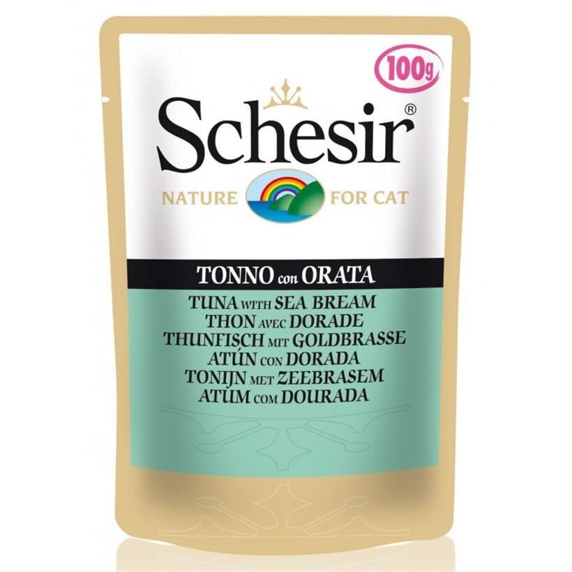 Schesir Pouch Ton Balıklı Ve Çipura Kedi Konservesi 100 GR | SRC: Barcode: 8005852015815