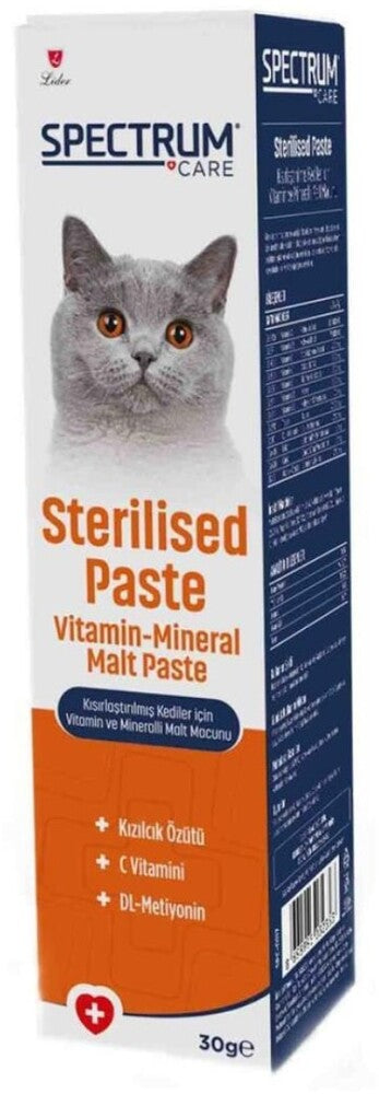 Spectrum Paste Kısırlaştırılmış Kediler İçin Vitamin Mineralli Malt Macunu 30 GR | SRC: Barcode: 8698995032353