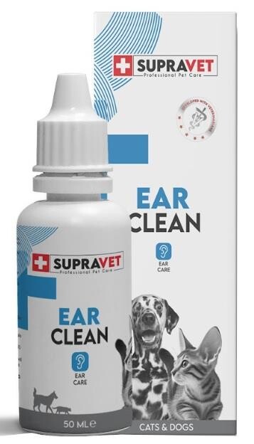 Supravet Ear Clean Kedi Köpek Kulak Temizleme Solüsyonu 50 ML | SRC: Barcode: 8680589182452