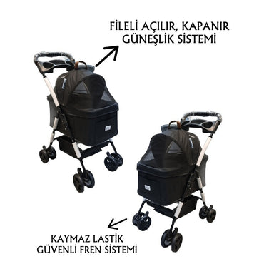 Tommy Evcil Hayvan Arabası Max 15 KG 65X45X95CM SIYAH | SRC: Barcode: 8681085430153