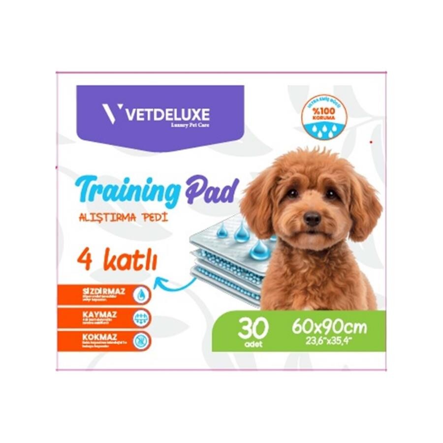 Vetdeluxe 4 Katlı Kaydırmaz Bantlı Eğitim Pedi 60X90CM 30 LU | SRC: Barcode: 8684646030403