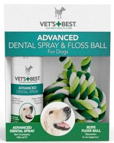 Vet's Best Köpek Ağız Ve Diş Bakım Spreyi Ve Diş Temizleyici Halat Top ( Set) 120 ML 16 CM 2'LI | SRC: Barcode: 031658803774
