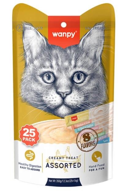 Wanpy Kedi Ödül Çubuğu Sıvı Karışık Paket 14 GR 25 ADET | SRC: Barcode: 8681299609222