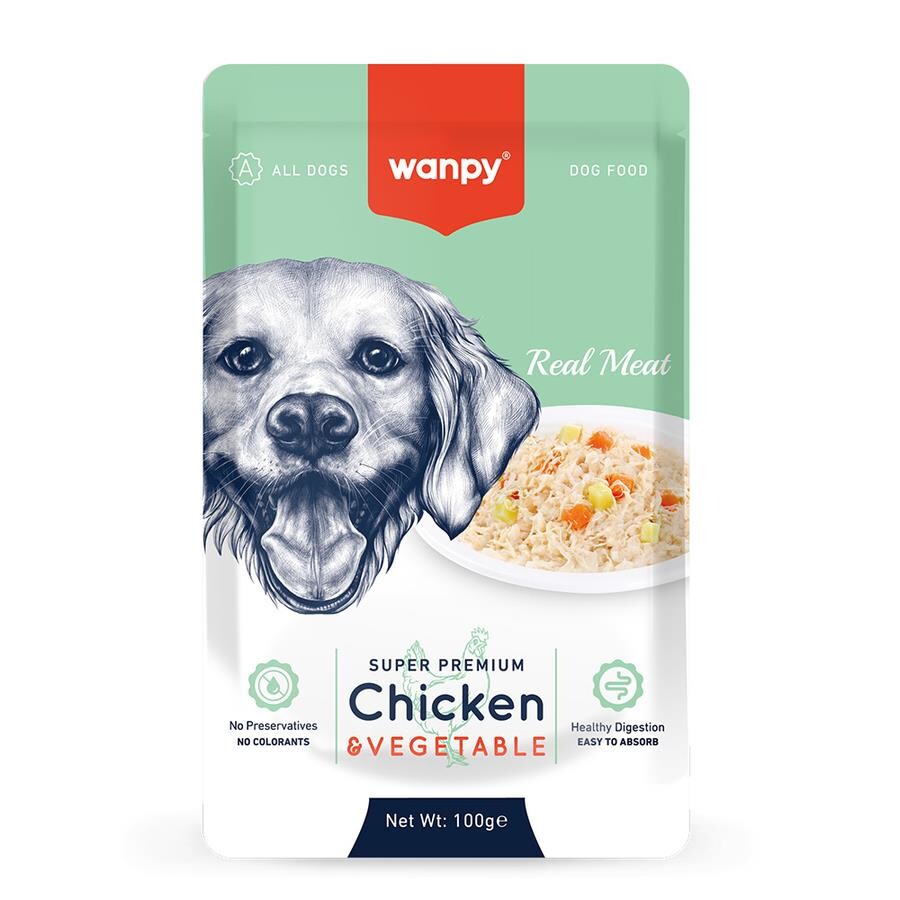 Wanpy Pouch Tavuk Ve Sebzeli Yetişkin Köpek Konservesi 100 GR | SRC: Barcode: 6927749870029