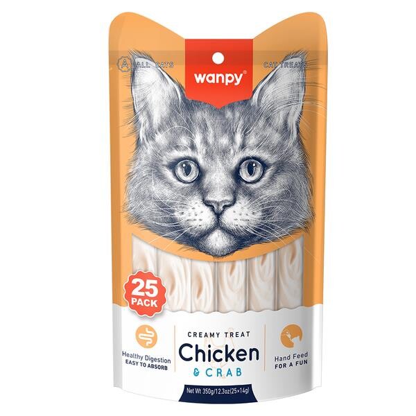 Wanpy Tavuklu Ve Yengeçli Sıvı Krema Kedi Ödülü 14 GR 25 ADET | SRC: Barcode: 6927749871408