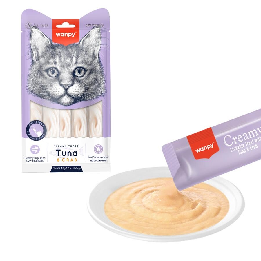 Wanpy Ton Balıklı Ve Yengeçli Sıvı Krema Kedi Ödülü 5X14GR | SRC: Barcode: 6927749871200