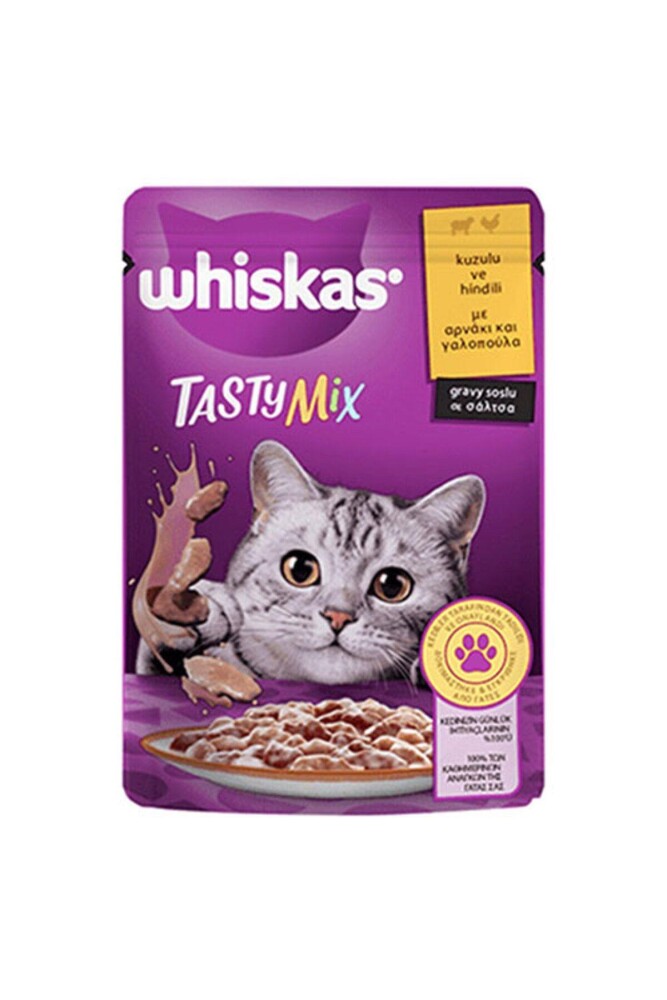 Whiskas Pouch Tasty Mix Sos İçinde Kuzulu Ve Hindili Yetişkin Kedi Konservesi 85 GR | SRC: Barcode: 4770608262365