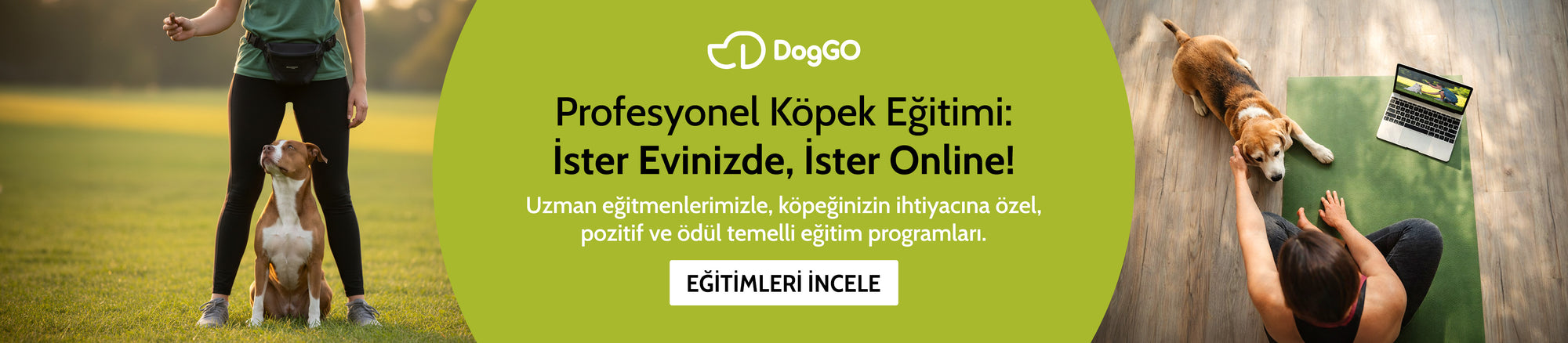 Profesyonel Köpek Eğitimi: İster Evinizde, İster Online! Uzman eğitmenlerimizle, köpeğinizin ihtiyacına özel, pozitif ve ödül temelli eğitim programları | SRC: Desktop Banner
