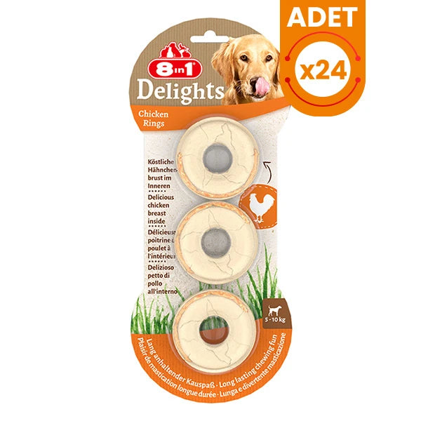 8 In 1 Delights Rings Tavuklu Köpek Çiğneme Halkası