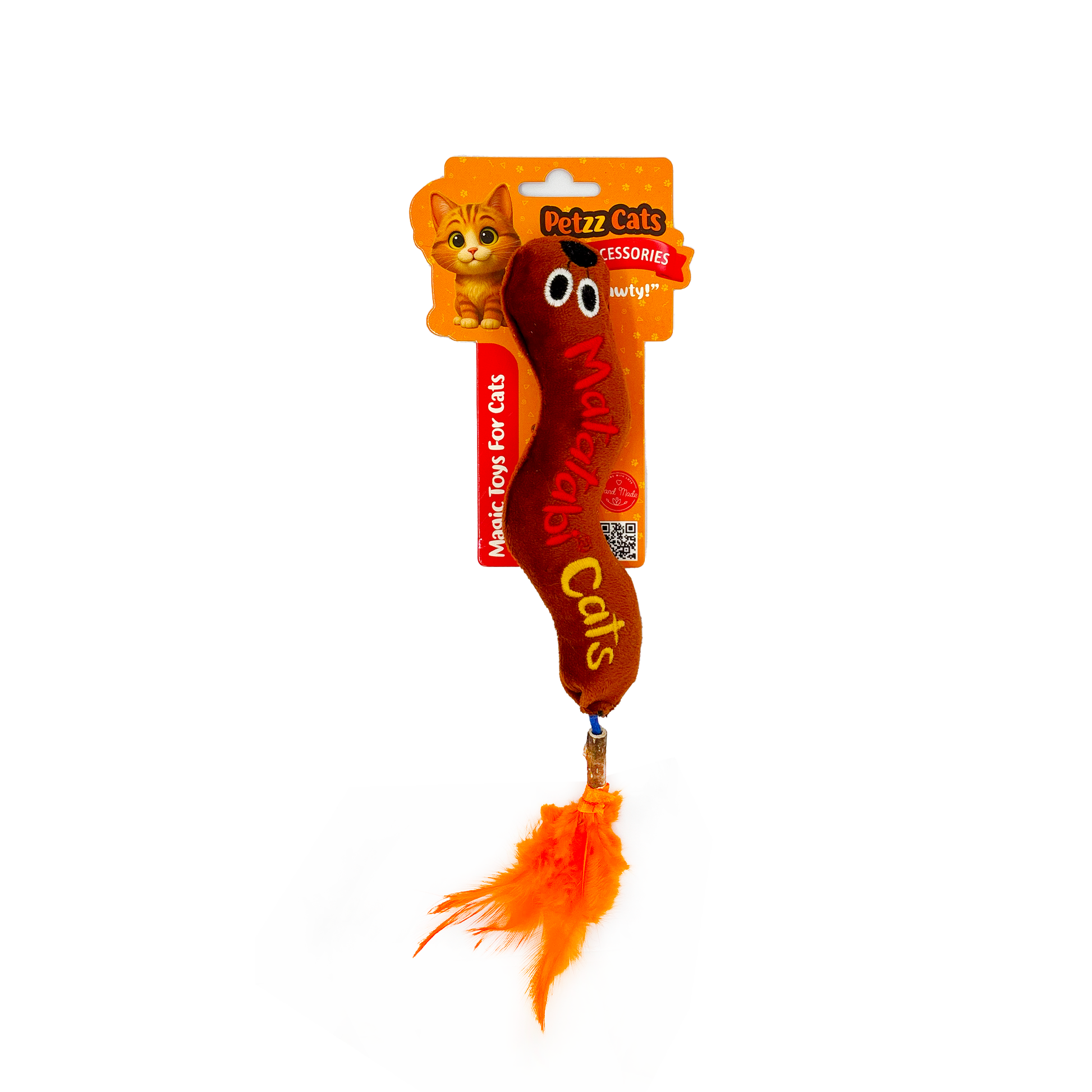 PetzzCats Worm Medium Matatabi ve Çıngırak Sesli Peluş Kedi Oyuncağı