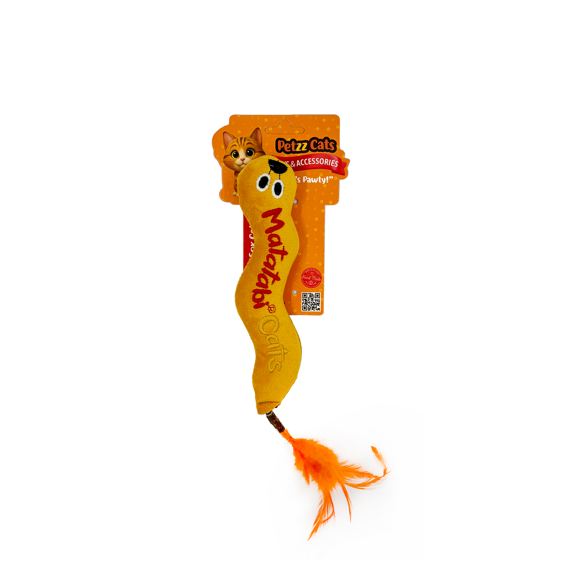 PetzzCats Worm Medium Matatabi ve Çıngırak Sesli Peluş Kedi Oyuncağı