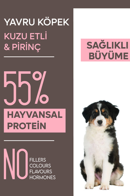 Animal World Puppy Kuzu Etli ve Pirinçli Yavru Köpek Maması