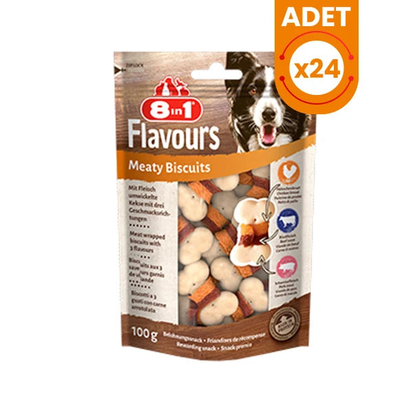 8in1 Flavours Meaty Biscuits Kıtır Köpek Ödül Maması