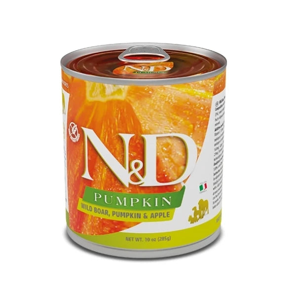 N&D Pumpkin Yaban Domuzu Elmalı ve Balkabaklı Mini Irk Konserve Yaş Köpek Maması