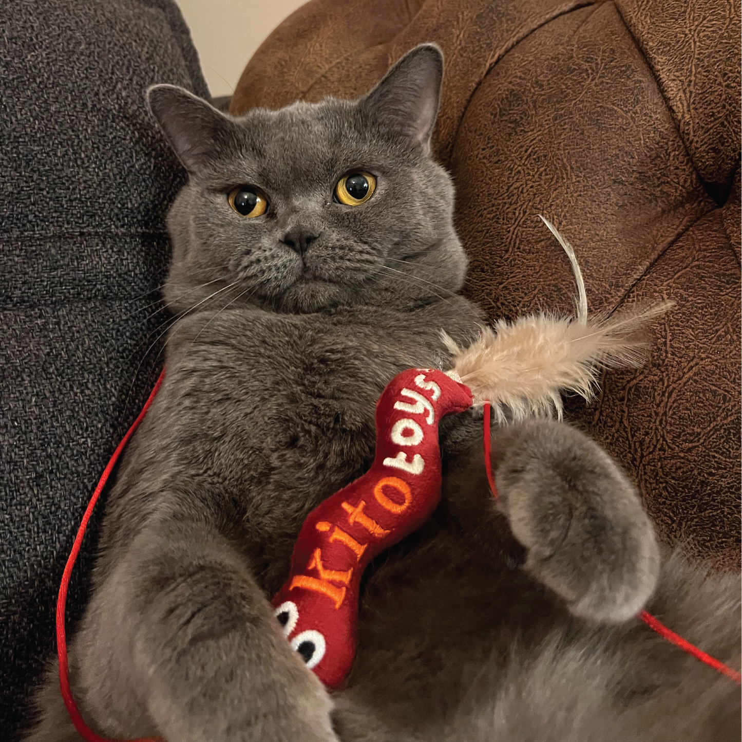 Solucan (Olta) Peluş Kedi Oyuncağı