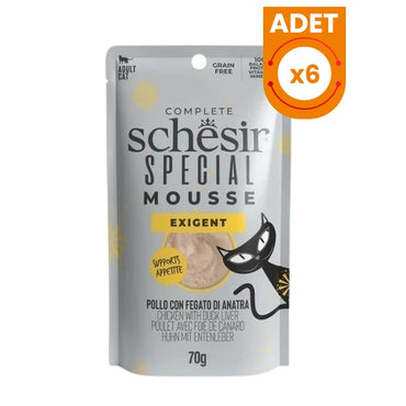 Schesir Special Mousse Tavuklu ve Ördek Ciğerli Pouch Yetişkin Konserve Kedi Maması
