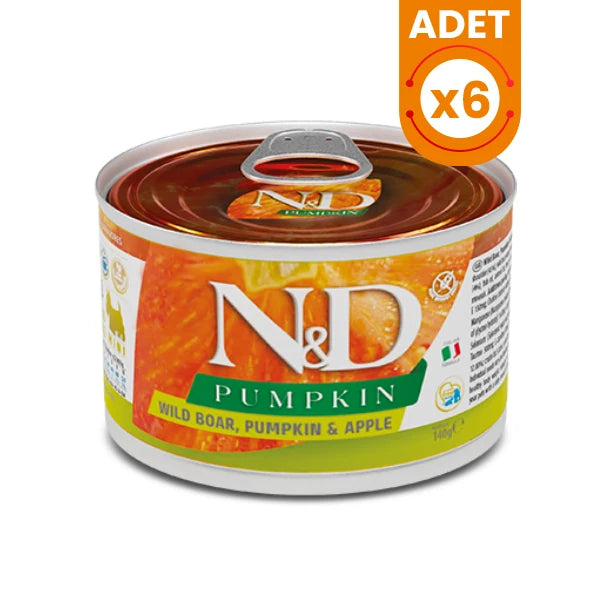N&D Pumpkin Yaban Domuzu Elmalı ve Balkabaklı Mini Irk Konserve Yaş Köpek Maması