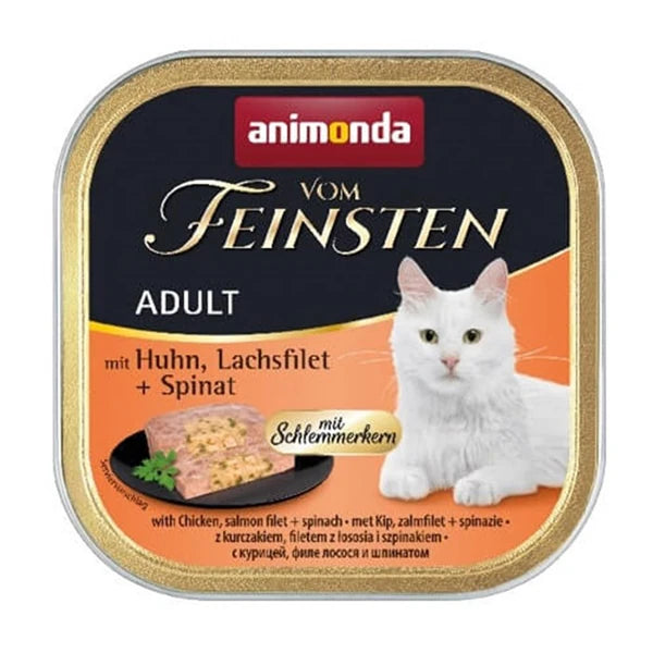 Animonda Vom Feinsten Tavuk Etli Somon Balık ve Ispanaklı Yetişkin Konserve Kedi Maması