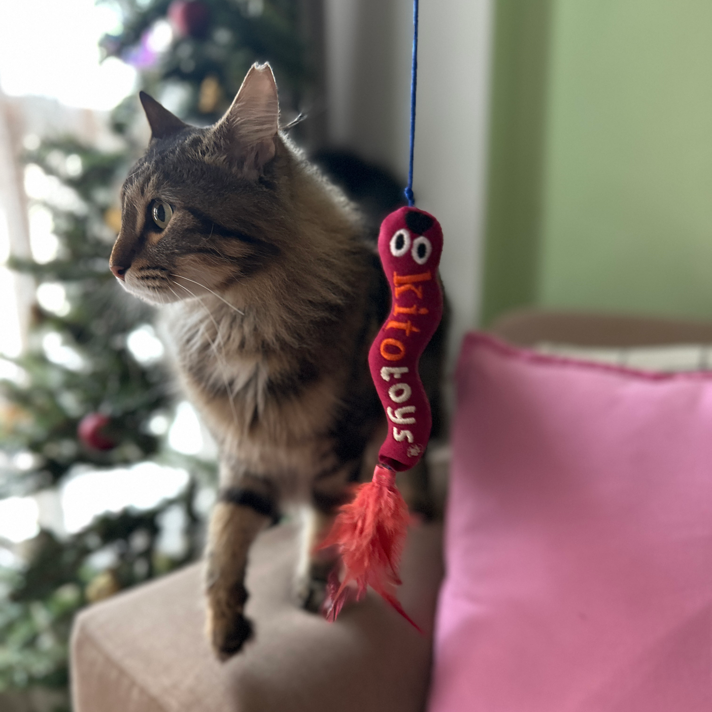 Solucan (Olta) Peluş Kedi Oyuncağı