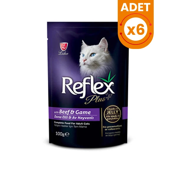 Reflex Plus Biftek ve Av Hayvanlı Pouch Yetişkin Konserve Kedi Maması