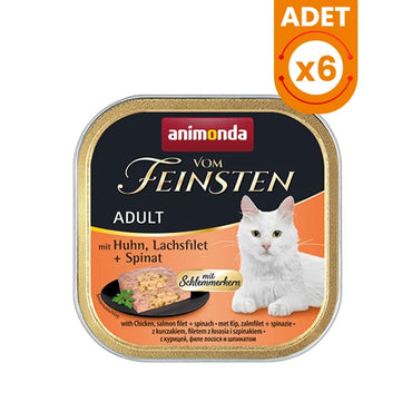 Animonda Vom Feinsten Tavuk Etli Somon Balık ve Ispanaklı Yetişkin Konserve Kedi Maması