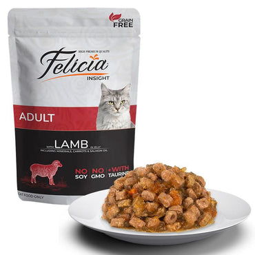 Felicia Tahılsız Kuzu Etli Pouch Yetişkin Konserve Kedi Maması