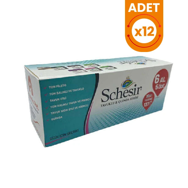 Schesir Tavuk ve Kinoalı Yetişkin Konserve Kedi Maması
