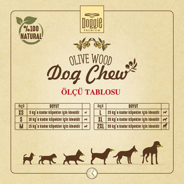 Doggie Doğal Zeytin Ağacı Köpek Çiğneme Oyuncağı