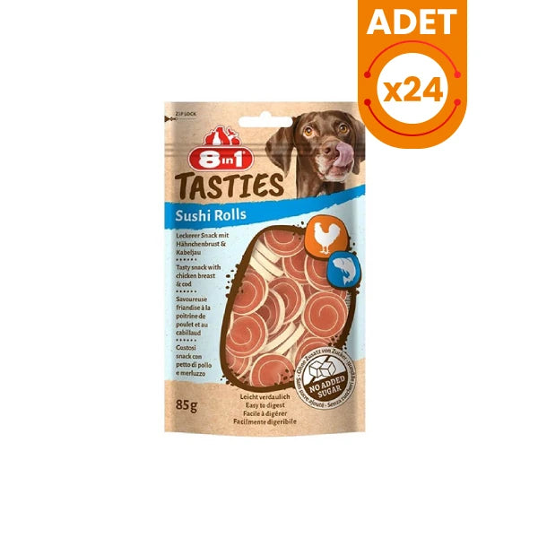 8in1 Tasties Sushi Rolls Tavuklu ve Balıklı Sushi Köpek Ödül Maması
