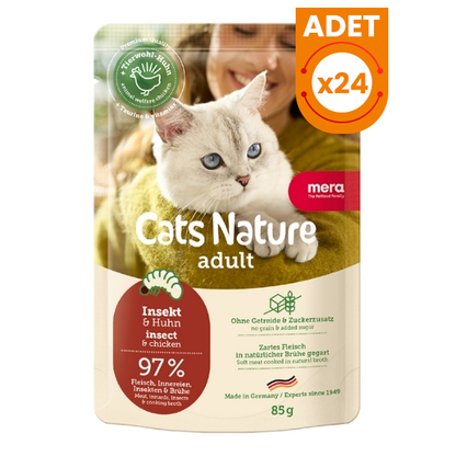 Mera Cats Nature Insect Böcekli Pouch Yetişkin Konserve Kedi Maması