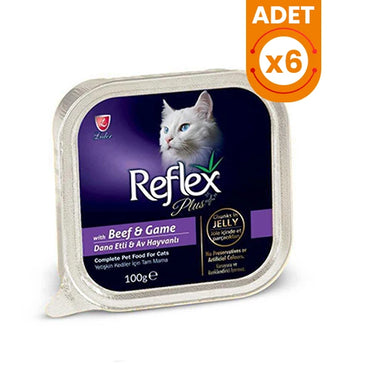 Reflex Plus Biftek ve Av Hayvanlı Yetişkin Konserve Kedi Maması