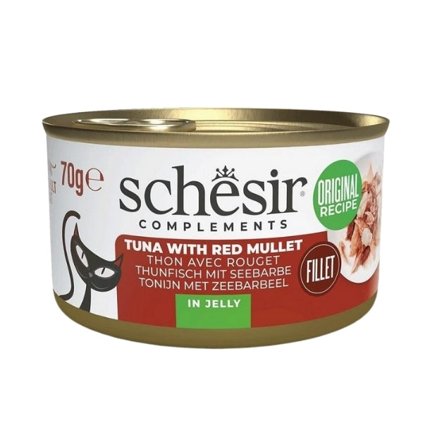 Schesir Tamamlayıcı Jöle İçinde Ton ve Barbun Balıklı Yetişkin Konserve Kedi Maması