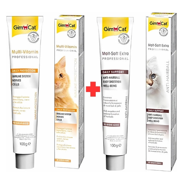 Gimcat Malt Soft Extra 100 Gr + Multivitamin 100 Gr Kedi Malt Macunu