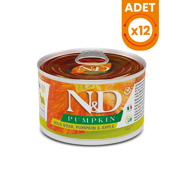 N&D Pumpkin Yaban Domuzu Elmalı ve Balkabaklı Mini Irk Konserve Yaş Köpek Maması